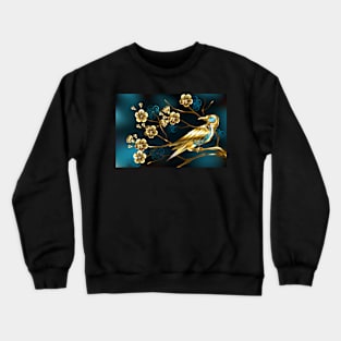 Steampunk Bird with Sakura Crewneck Sweatshirt